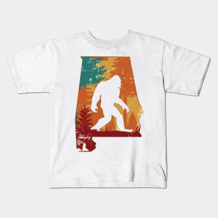 Bigfoot Retro Vintage Sasquatch Alabama Kids T-Shirt